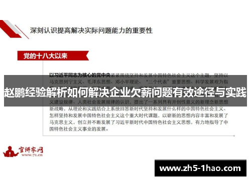 赵鹏经验解析如何解决企业欠薪问题有效途径与实践